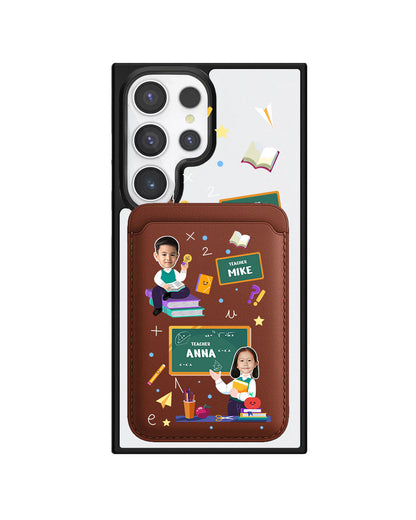 Android Magnetic Wallet Case - Face Grid Dream Teacher