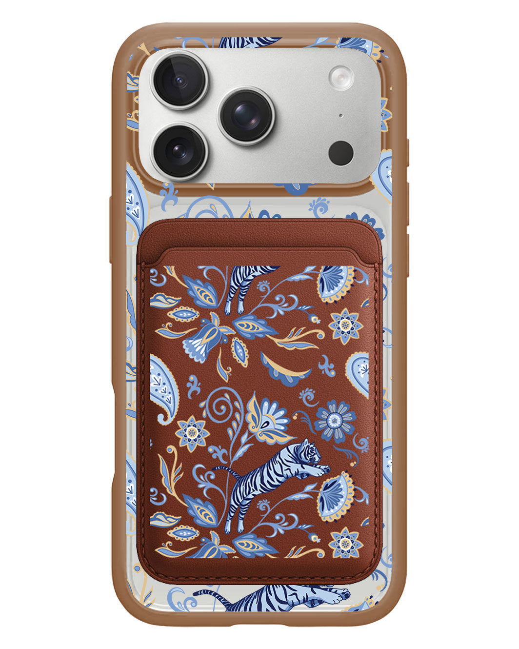 iPhone Magnetic Wallet Case - Tiger & Floral