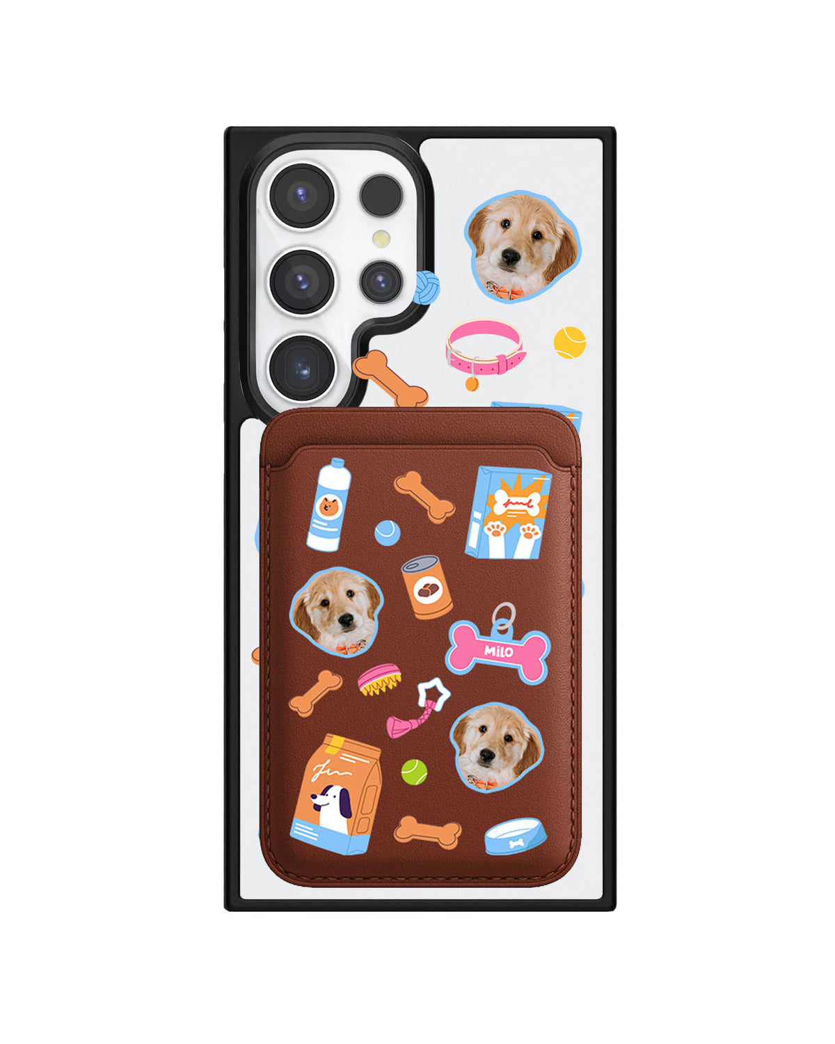 Android Magnetic Wallet Case - Pet Grid Puppy Sweet Treats