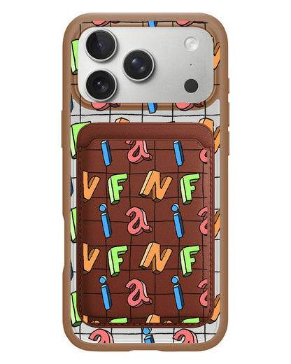 iPhone Magnetic Wallet Case - Playful Monogram