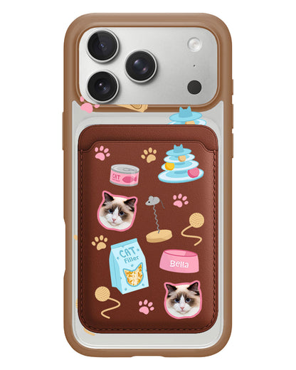 iPhone Magnetic Wallet Case - Pet Grid Kitty Playtime