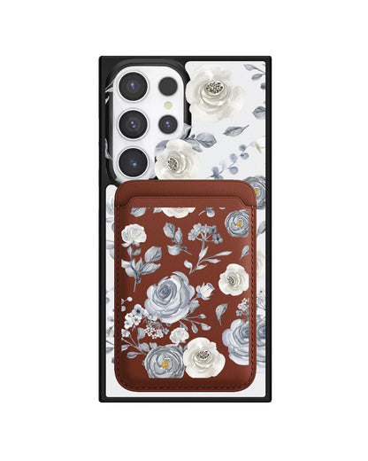 Android Magnetic Wallet Case - Blue Rose