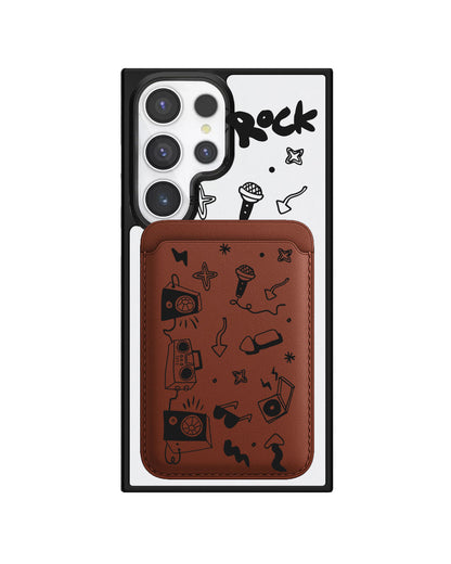 Android Magnetic Wallet Case - Rock N Roll Black