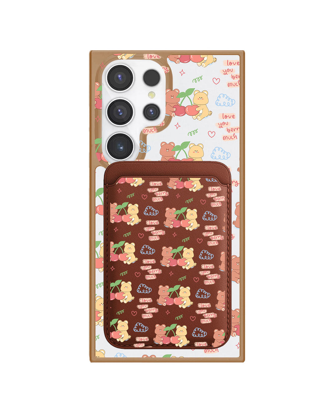 Android Magnetic Wallet Case - Cherry Bear