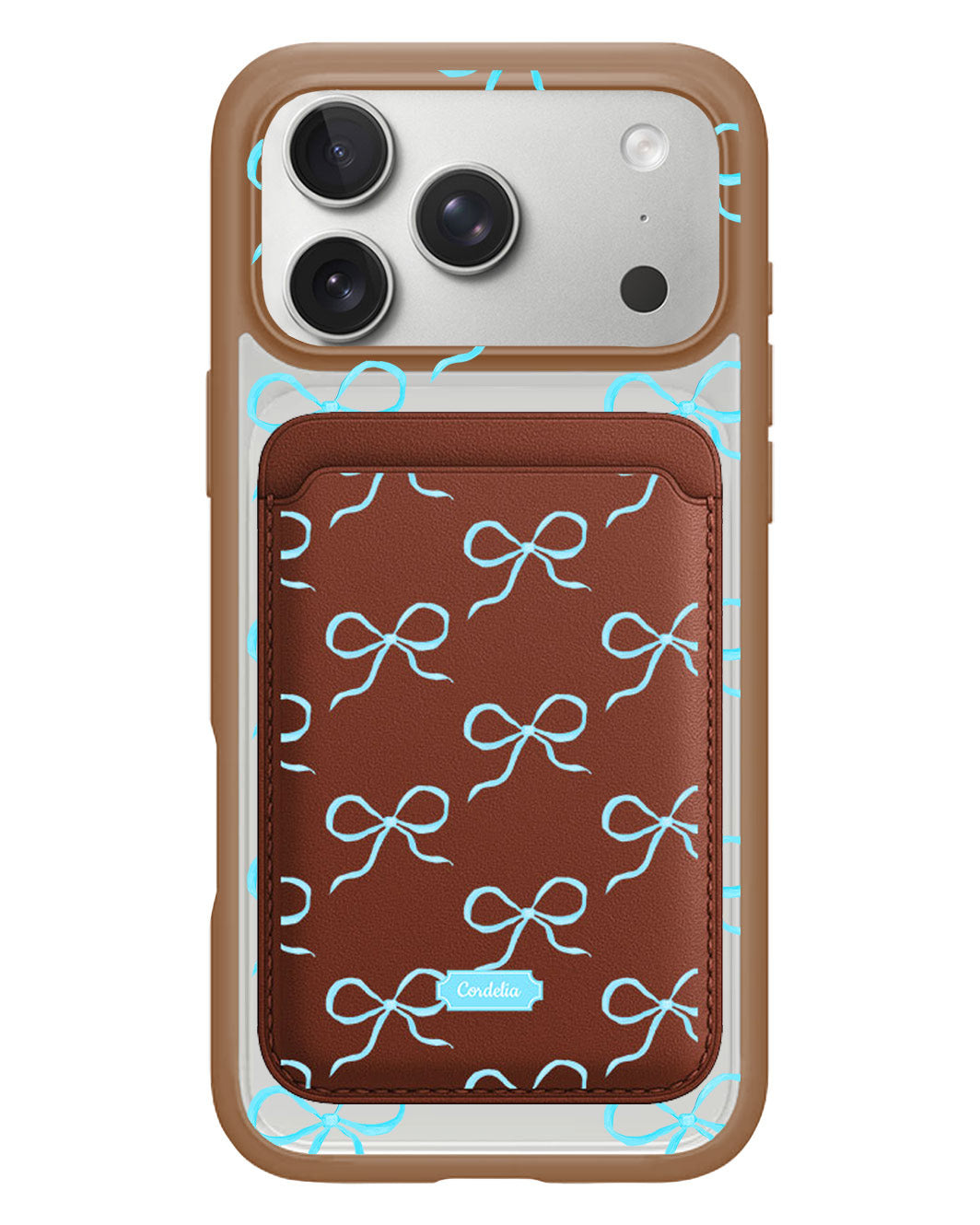 iPhone Magnetic Wallet Case - Coquette Blue Bow