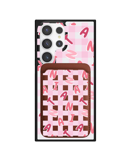 Android Magnetic Wallet Case - Checkered Monogram 1.0