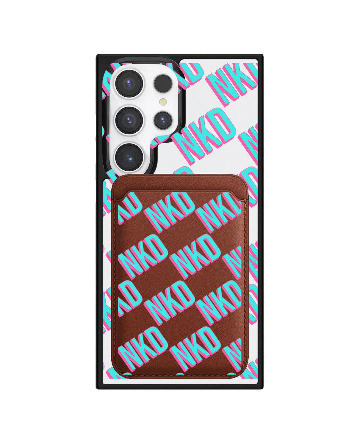 Android Magnetic Wallet Case - Diagonal Initial Monogram 4.0
