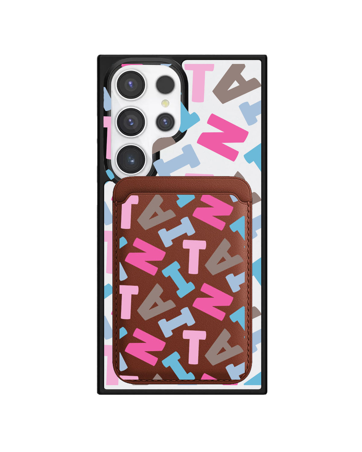 Android Magnetic Wallet Case - Scattered Monogram 2.0