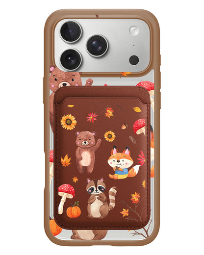 iPhone Magnetic Wallet Case - Autumn Animals