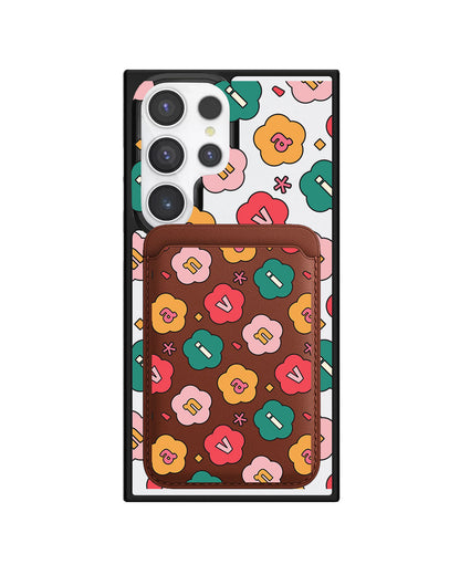 Android Magnetic Wallet Case - Flower Petals Monogram 3.0
