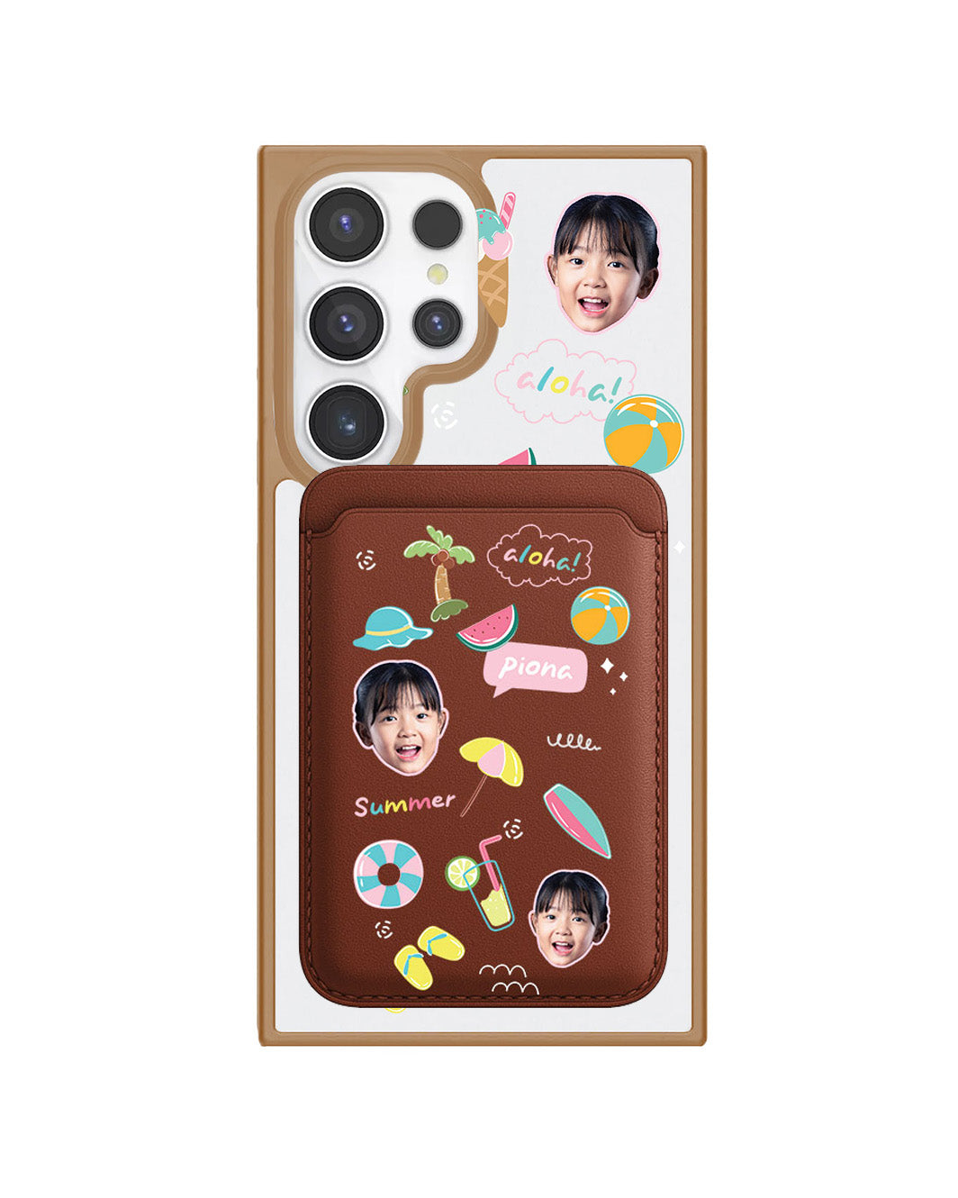 Android Magnetic Wallet Case - Face Grid Summer
