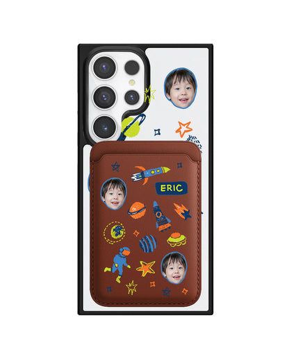 Android Magnetic Wallet Case - Face Grid Galaxy