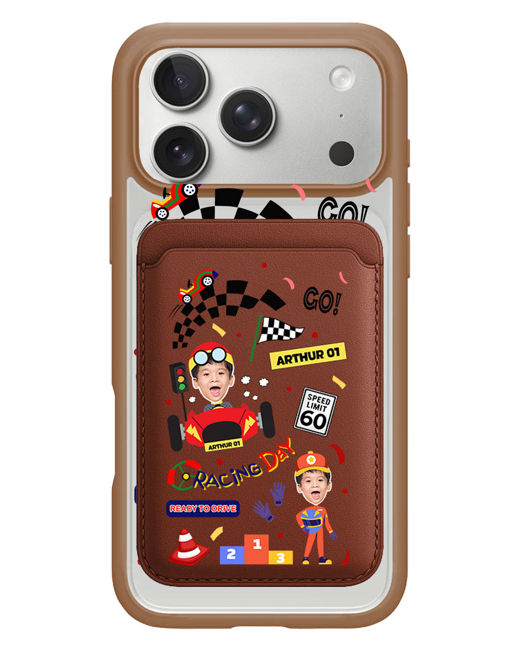 iPhone Magnetic Wallet Case - Face Grid Dream Racer