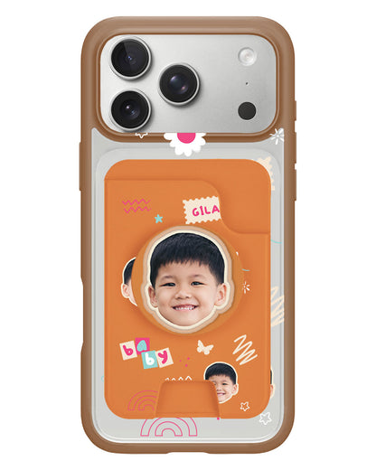 iPhone Magpop Wallet - Face Grid Abstract