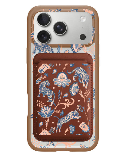 iPhone Magnetic Wallet Case - Tiger & Floral 5.0