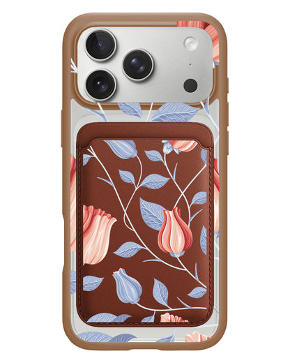 iPhone Magnetic Wallet Case - Red Tulip