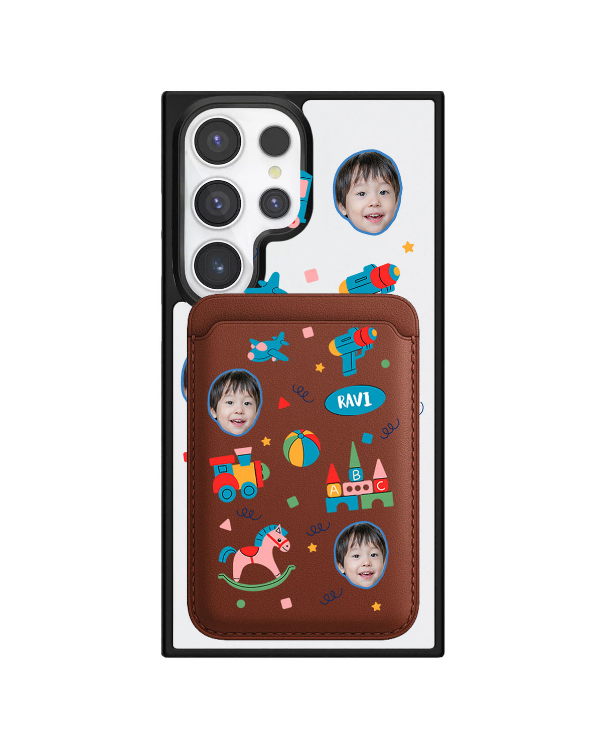 Android Magnetic Wallet Case - Face Grid Boys Toys