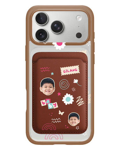 iPhone Magnetic Wallet Case - Face Grid Abstract