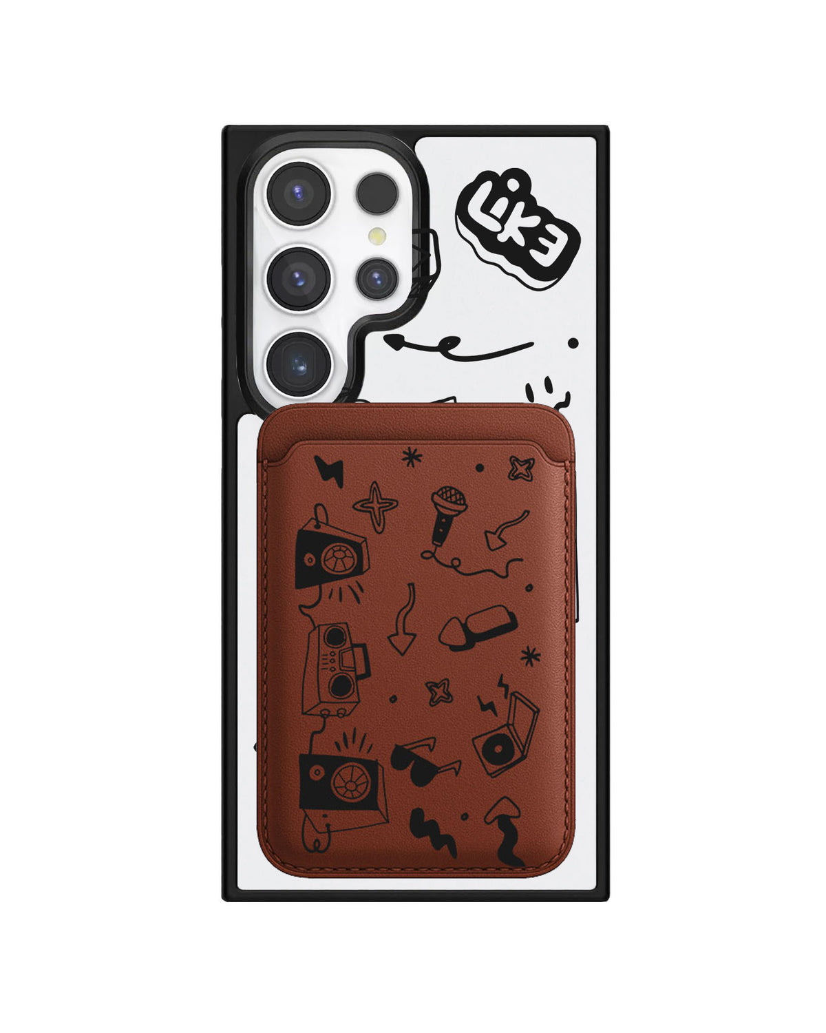 Android Magnetic Wallet Case - Social Black