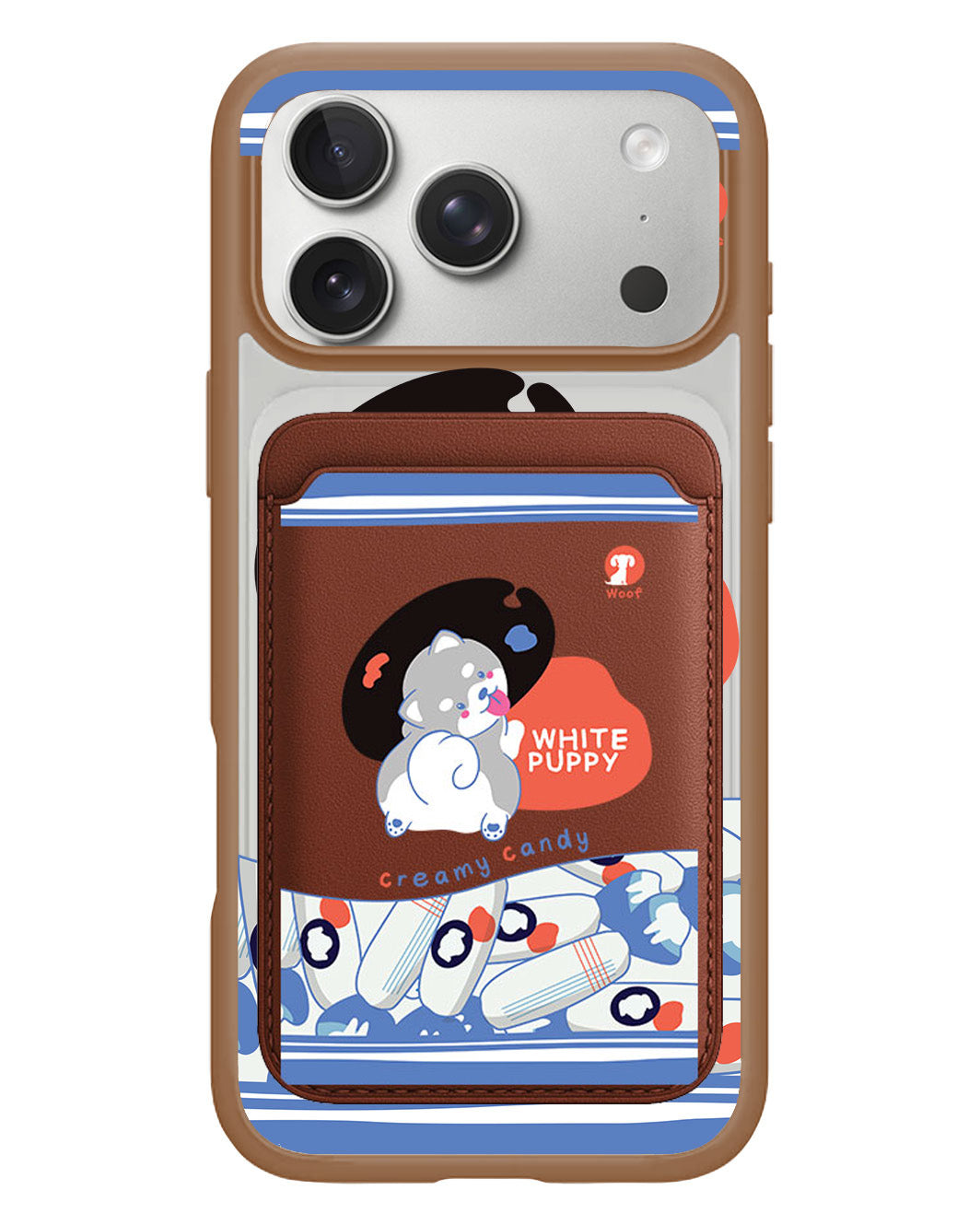 iPhone Magnetic Wallet Case - White Puppy