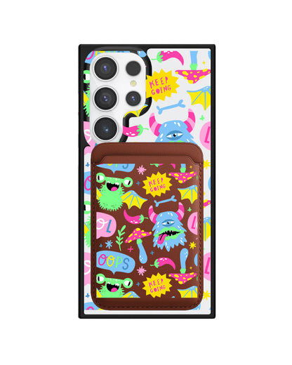 Android Magnetic Wallet Case - Monster Say Keep Going