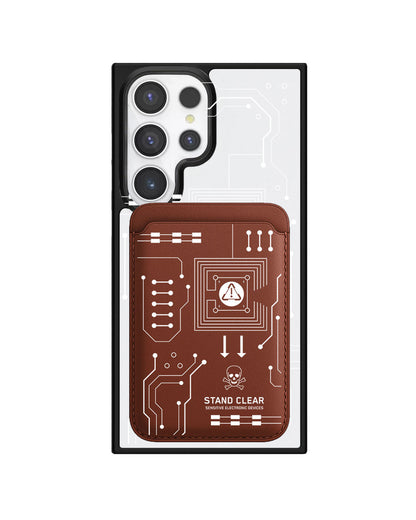 Android Magnetic Wallet Case - Circuit White