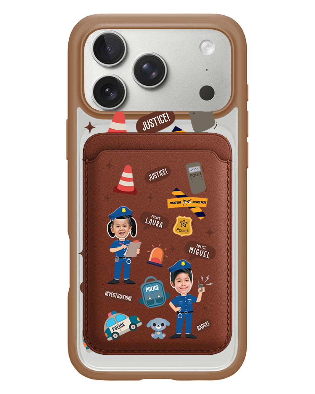 iPhone Magnetic Wallet Case - Face Grid Dream Police