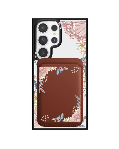 Android Magnetic Wallet Case - Pink Florals