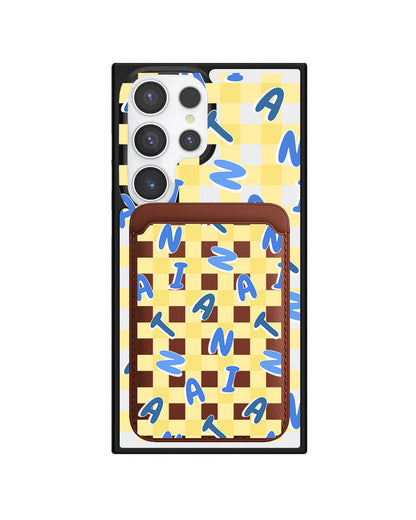 Android Magnetic Wallet Case - Checkered Monogram 3.0