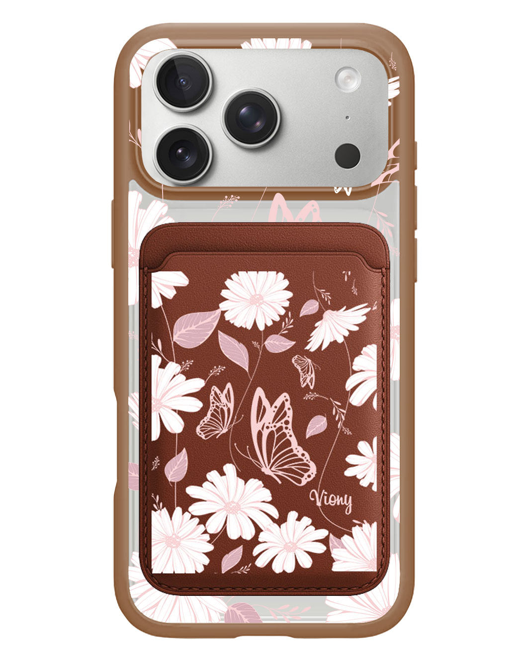 iPhone Magnetic Wallet Case - Butterfly & Daisy