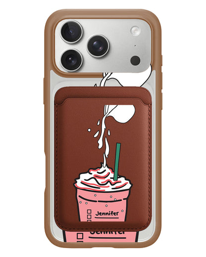 iPhone Magnetic Wallet Case - Raspberry Frappe