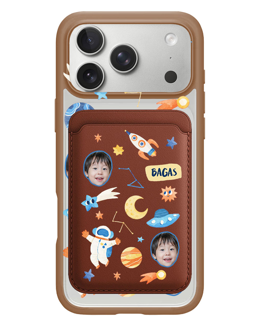 iPhone Magnetic Wallet Case - Face Grid Astronout