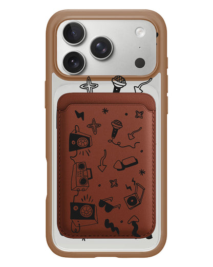 iPhone Magnetic Wallet Case - Rock n Roll Black