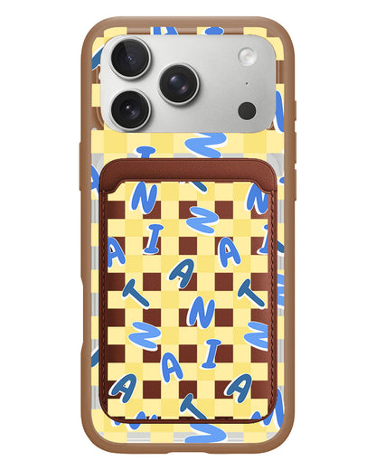 iPhone Magnetic Wallet Case - Checkered Monogram 3.0
