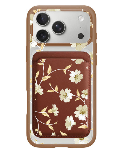 iPhone Magnetic Wallet Case - White Magnolia
