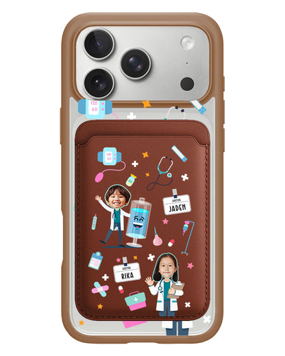 iPhone Magnetic Wallet Case - Face Grid Dream Doctor