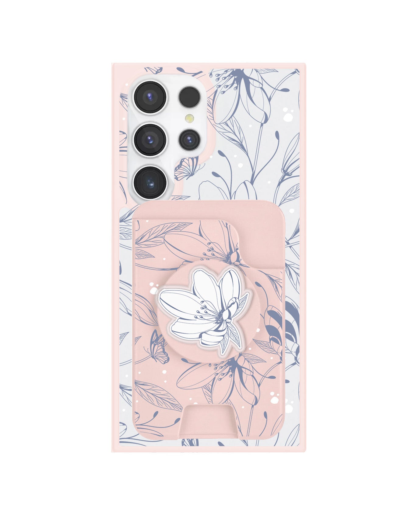 Android Magpop Wallet - Sketchy Flower & Butterfly 2.0