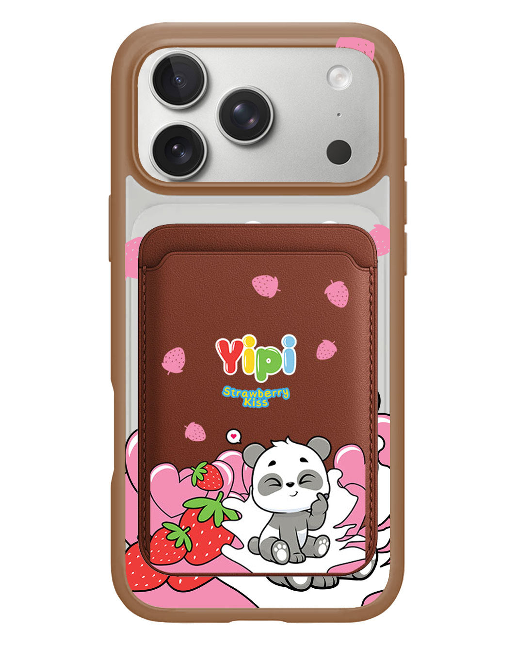 iPhone Magnetic Wallet Case - Yipi Strawberry Kiss
