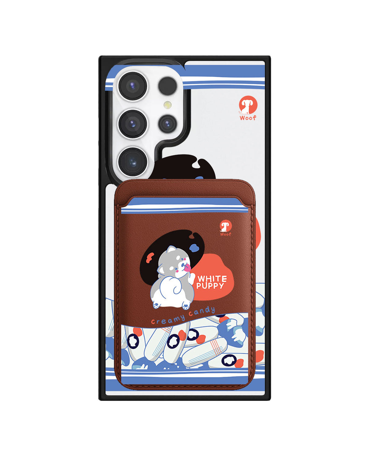 Android Magnetic Wallet Case - White Puppy