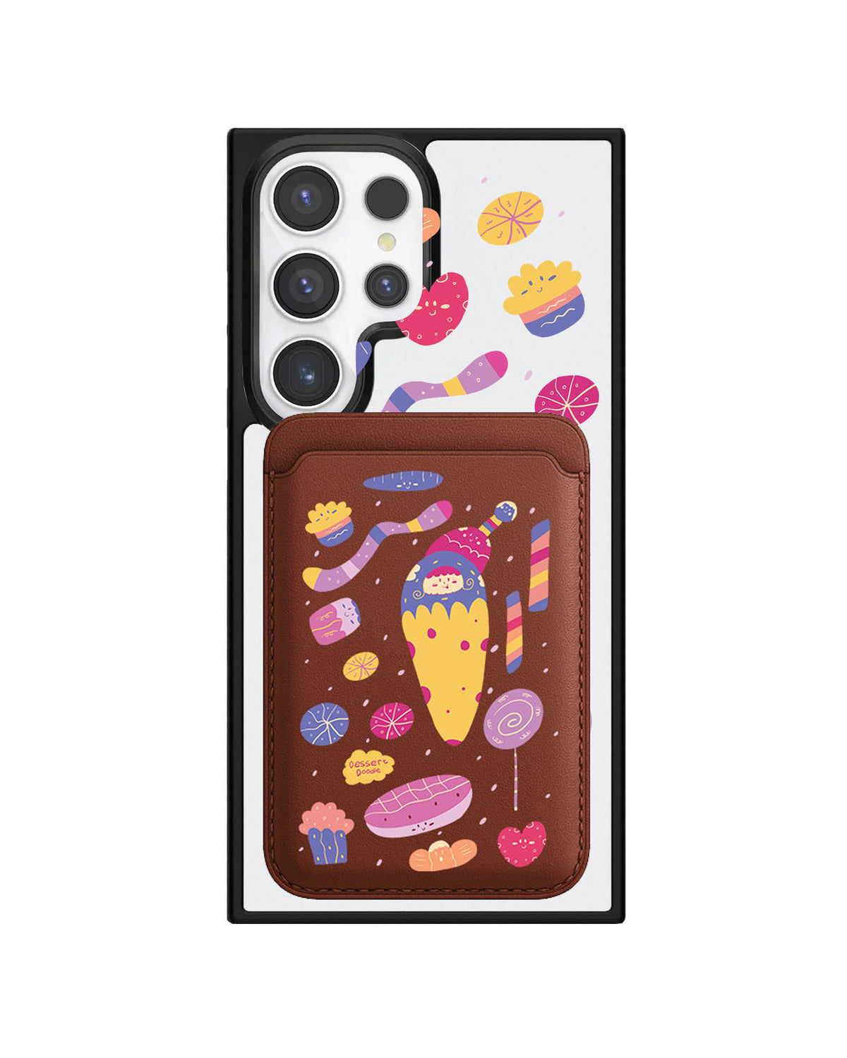 Android Magnetic Wallet Case - Dessert Doodle