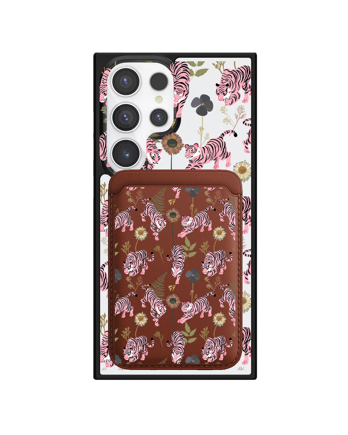 Android Magnetic Wallet Case - Tigre Rosa
