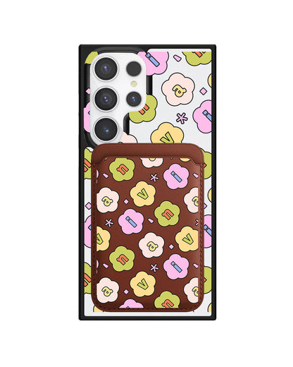 Android Magnetic Wallet Case - Flower Petals Monogram 1.0