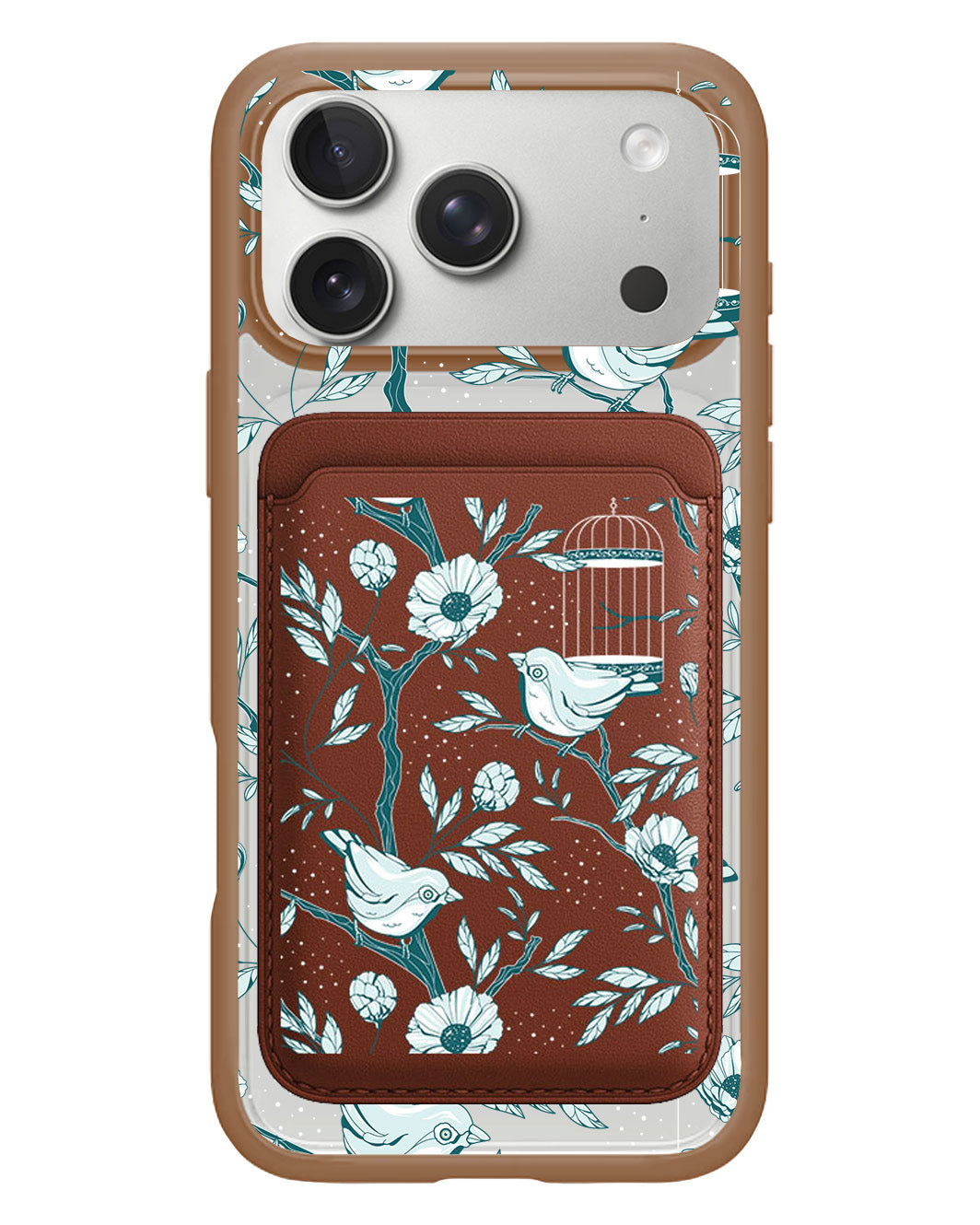iPhone Magnetic Wallet Case - Lovebird Monochrome 6.0