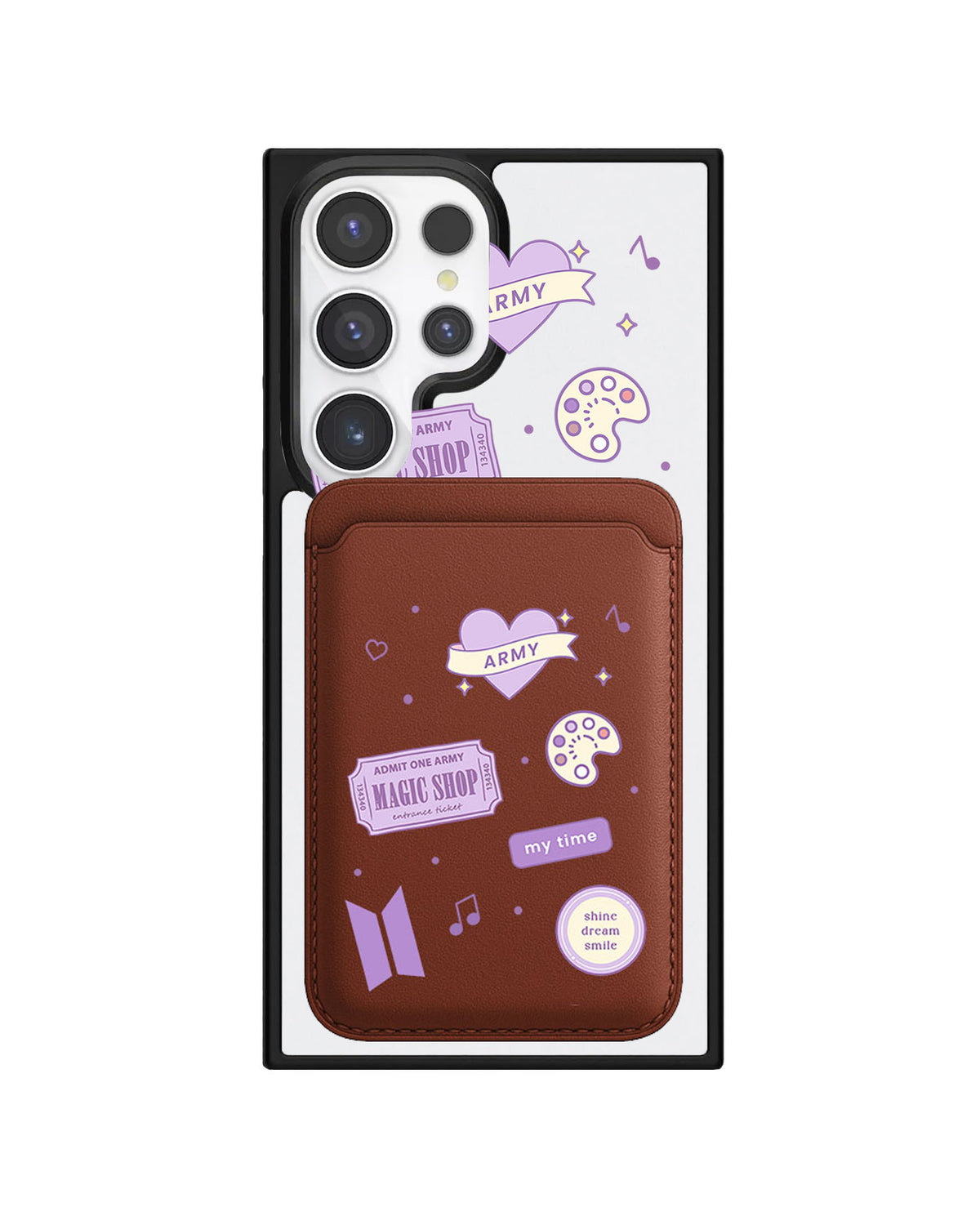 Android Magnetic Wallet Case - BTS Sticker Pack