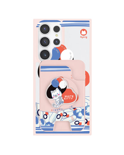 Android Magpop Wallet - White Kitty