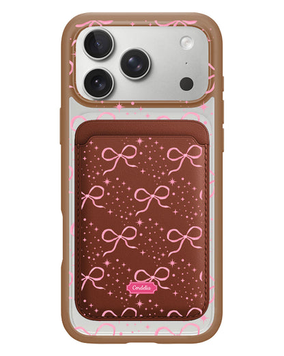 iPhone Magnetic Wallet Case - Coquette Glittery Bow