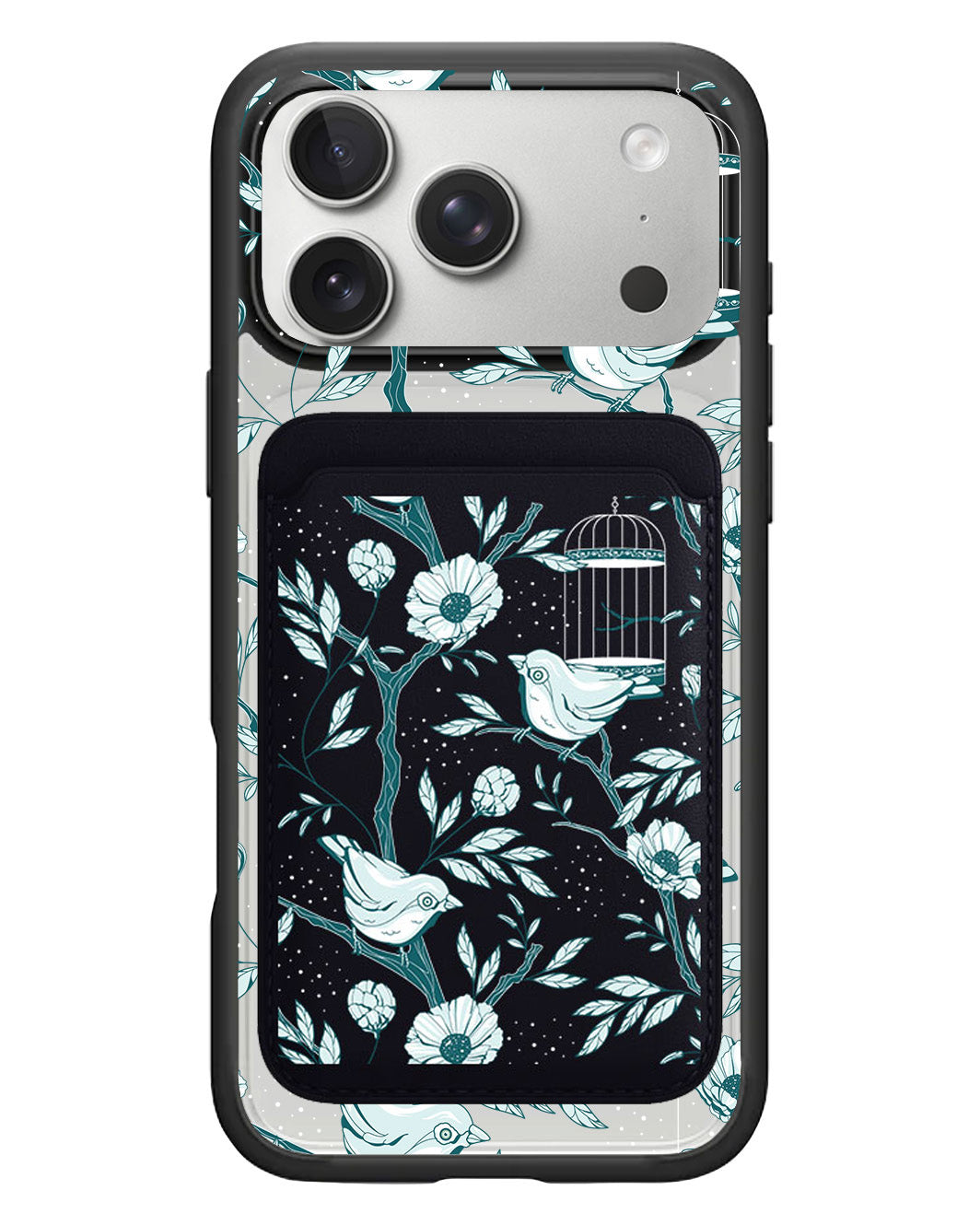 iPhone Magnetic Wallet Case - Lovebird Monochrome 6.0