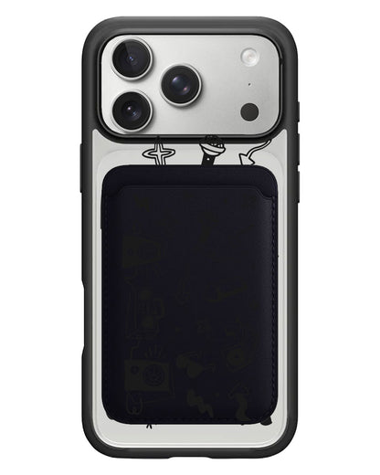 iPhone Magnetic Wallet Case - Rock n Roll Black