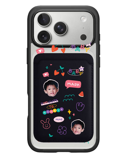 iPhone Magnetic Wallet Case - Face Grid