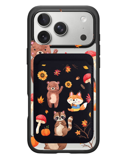 iPhone Magnetic Wallet Case - Autumn Animals